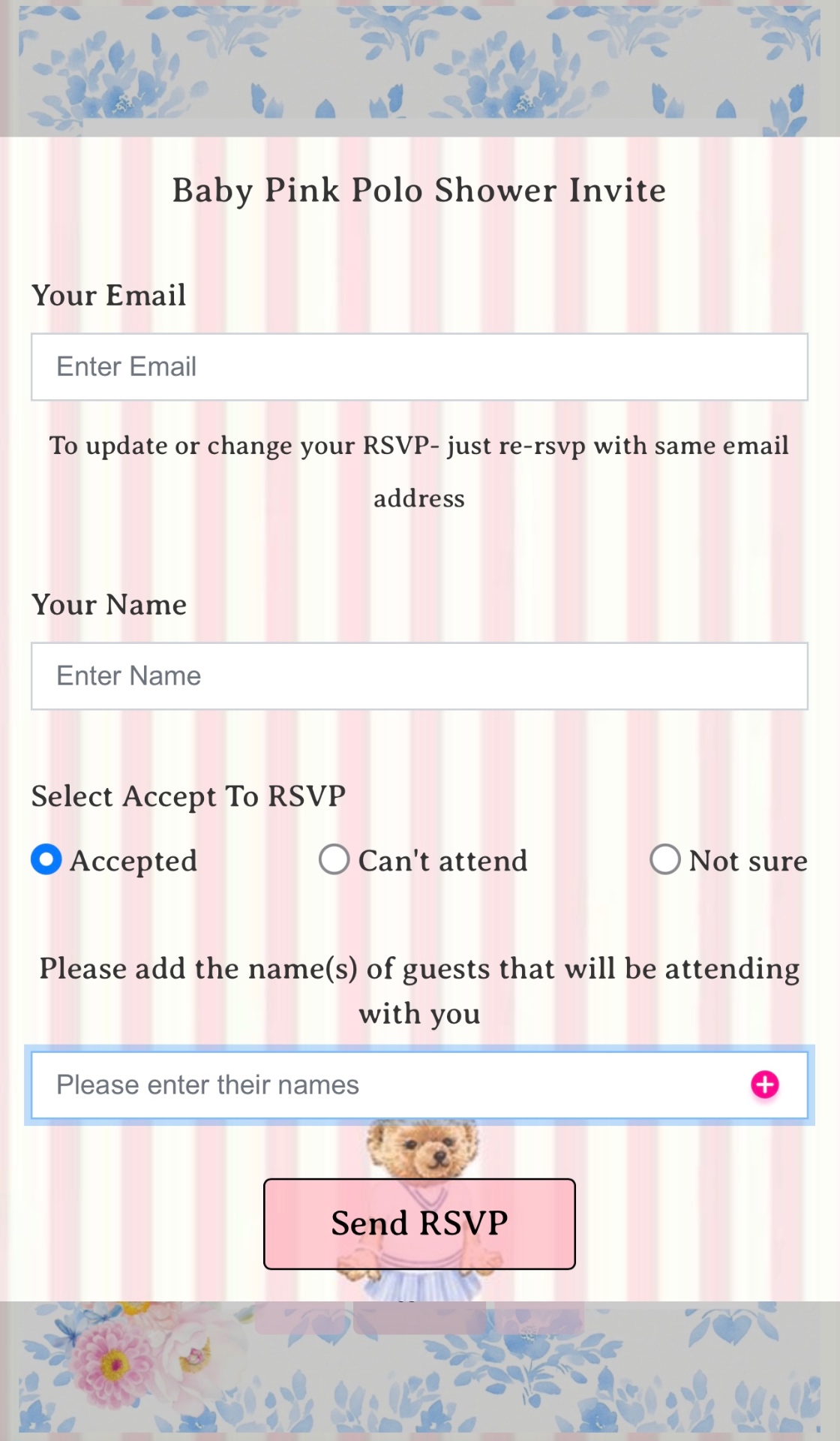 Baby Pink Polo RSVP template