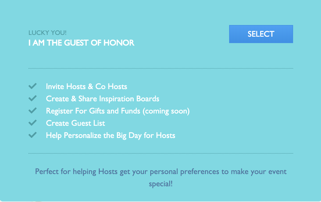 Are you the lucky person being Celebrated? Get the party started by helping personalize your big day for Co-host's!